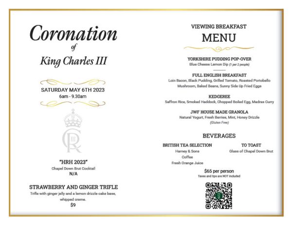 Coronation Menu